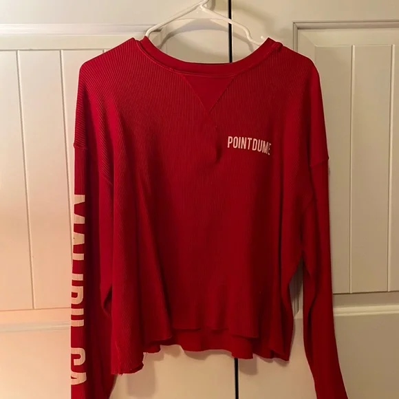 Brandy Melville long sleeve graphic red top, one size - Main Image